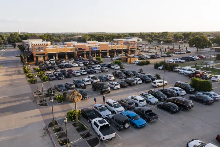 Aerial view of the Old Town Station parking area